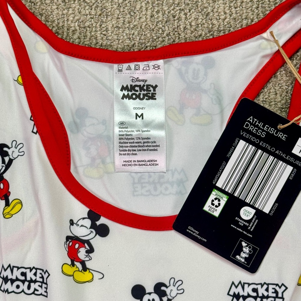Disney Mickey Mouse Athleisure Dress M Mickey & Co Wallet Floral Ears Bundle NWT - Picture 3 of 12